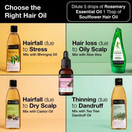 Soulflower Rosemary Essential Oil for Hair Growth, Hair Fall Control and Nourishment, Skin Care | Clinically Tested & Ecocert Soulflower Rosemary Essential Oil for Hair Growth, Hair Fall Control and Nourishment, Skin Care | Clinically Tested & Ecocert