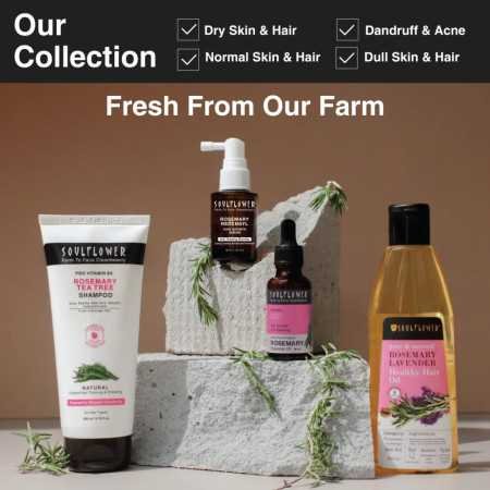 Soulflower Rosemary Essential Oil for Hair Growth, Hair Fall Control and Nourishment, Skin Care | Clinically Tested & Ecocert Soulflower Rosemary Essential Oil for Hair Growth, Hair Fall Control and Nourishment, Skin Care | Clinically Tested & Ecocert