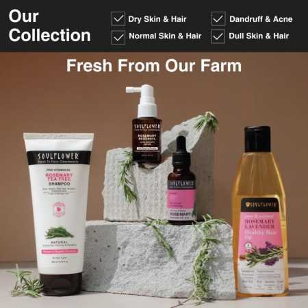 Soulflower Rosemary Essential Oil for Hair Growth, Hair Fall Control and Nourishment, Skin Care | Clinically Tested & Ecocert Soulflower Rosemary Essential Oil for Hair Growth, Hair Fall Control and Nourishment, Skin Care | Clinically Tested & Ecocert