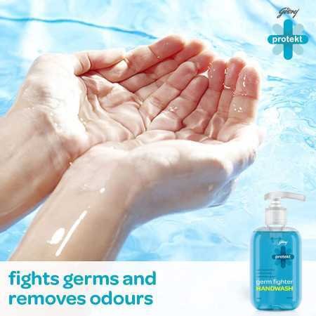 Godrej Protekt Germ Fighter Handwash Refill Pack | Aqua | Germ Protection & Soft on Hands - 1.5 L Godrej Protekt Germ Fighter Handwash Refill Pack | Aqua | Germ Protection & Soft on Hands - 1.5 L