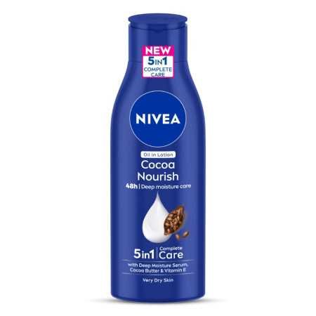 NIVEA Cocoa Nourish 400ml Body Lotion with Deep Moisture Serum| 48 H Moisturization | With Cocoa Butter & Coconut Oil | Non NIVEA Cocoa Nourish 400ml Body Lotion with Deep Moisture Serum| 48 H Moisturization | With Cocoa Butter & Coconut Oil | Non