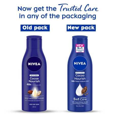 NIVEA Cocoa Nourish 400ml Body Lotion with Deep Moisture Serum| 48 H Moisturization | With Cocoa Butter & Coconut Oil | Non NIVEA Cocoa Nourish 400ml Body Lotion with Deep Moisture Serum| 48 H Moisturization | With Cocoa Butter & Coconut Oil | Non