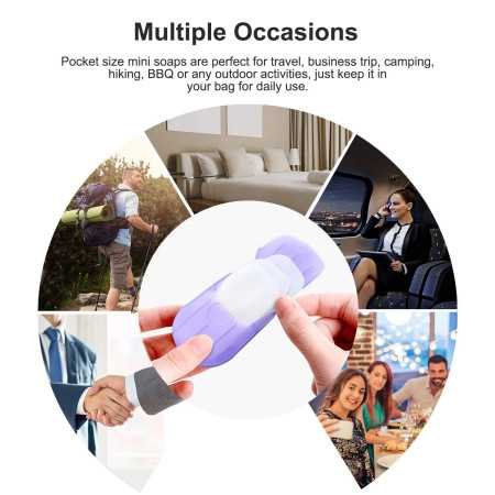 ADICTUM Disposable Travel Paper Soap Strips For Handwash - Travelling Scented Mini Paper Soap Sheets Flakes Cleaning Foaming ADICTUM Disposable Travel Paper Soap Strips For Handwash - Travelling Scented Mini Paper Soap Sheets Flakes Cleaning Foaming