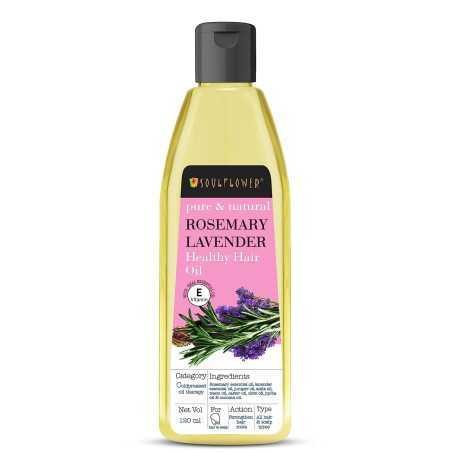 Soulflower Rosemary Lavender Hair Oil For Healthy Hair, Scalp Nourishment, Hair Growth - 100% Pure & Natural Undiluted Cold