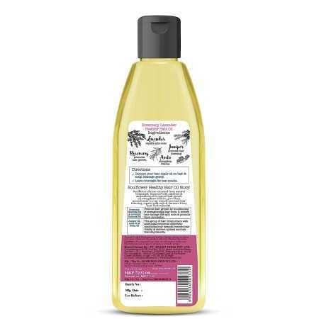 Soulflower Rosemary Lavender Hair Oil For Healthy Hair, Scalp Nourishment, Hair Growth - 100% Pure & Natural Undiluted Cold