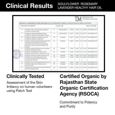 Soulflower Rosemary Lavender Hair Oil For Healthy Hair, Scalp Nourishment, Hair Growth - 100% Pure & Natural Undiluted Cold