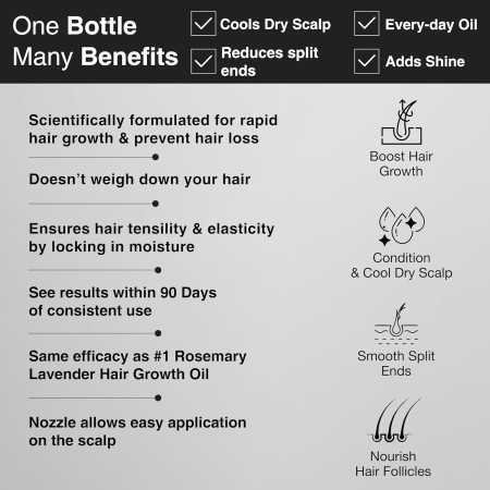 Soulflower Rosemary Lavender Hair Oil For Healthy Hair, Scalp Nourishment, Hair Growth - 100% Pure & Natural Undiluted Cold