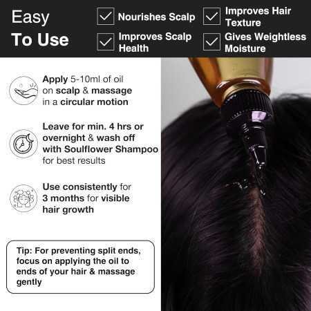 Soulflower Rosemary Lavender Hair Oil For Healthy Hair, Scalp Nourishment, Hair Growth - 100% Pure & Natural Undiluted Cold