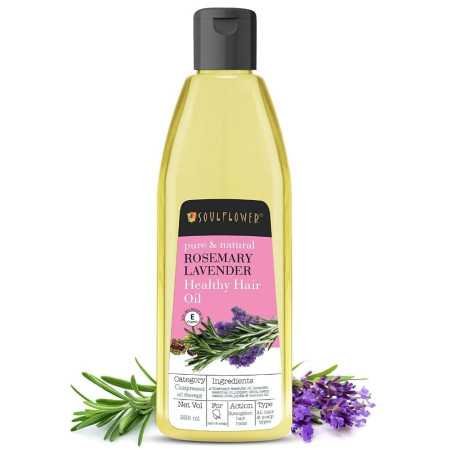 Soulflower Rosemary Lavender Hair Oil For Healthy Hair, Scalp Nourishment, Hair Growth - 100% Pure & Natural Undiluted Cold