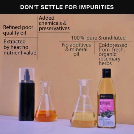 Soulflower Rosemary Lavender Hair Oil For Healthy Hair, Scalp Nourishment, Hair Growth - 100% Pure & Natural Undiluted Cold