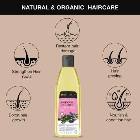 Soulflower Rosemary Lavender Hair Oil For Healthy Hair, Scalp Nourishment, Hair Growth - 100% Pure & Natural Undiluted Cold