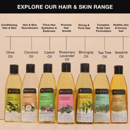 Soulflower Rosemary Lavender Hair Oil For Healthy Hair, Scalp Nourishment, Hair Growth - 100% Pure & Natural Undiluted Cold