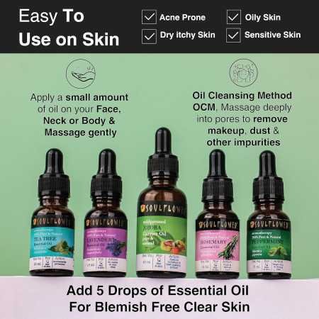 Soulflower Rosemary Lavender Hair Oil For Healthy Hair, Scalp Nourishment, Hair Growth - 100% Pure & Natural Undiluted Cold