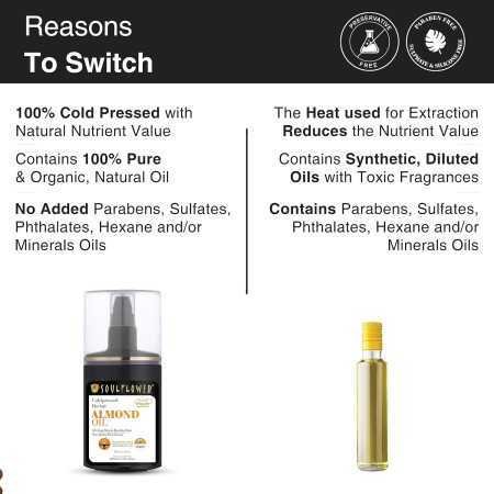 Soulflower Rosemary Lavender Hair Oil For Healthy Hair, Scalp Nourishment, Hair Growth - 100% Pure & Natural Undiluted Cold