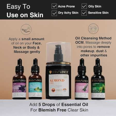 Soulflower Rosemary Lavender Hair Oil For Healthy Hair, Scalp Nourishment, Hair Growth - 100% Pure & Natural Undiluted Cold