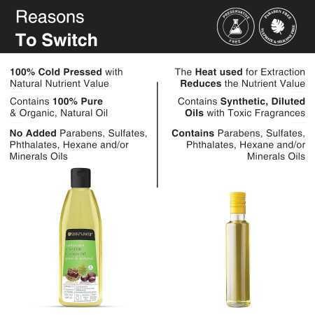 Soulflower Rosemary Lavender Hair Oil For Healthy Hair, Scalp Nourishment, Hair Growth - 100% Pure & Natural Undiluted Cold