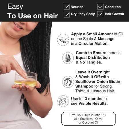 Soulflower Rosemary Lavender Hair Oil For Healthy Hair, Scalp Nourishment, Hair Growth - 100% Pure & Natural Undiluted Cold