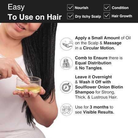 Soulflower Rosemary Lavender Hair Oil For Healthy Hair, Scalp Nourishment, Hair Growth - 100% Pure & Natural Undiluted Cold