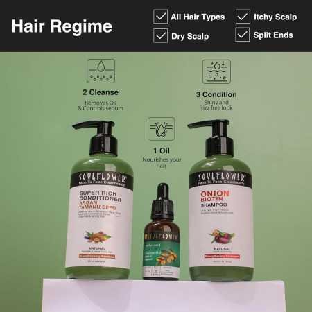 Soulflower Rosemary Lavender Hair Oil For Healthy Hair, Scalp Nourishment, Hair Growth - 100% Pure & Natural Undiluted Cold