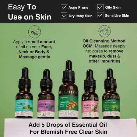 Soulflower Rosemary Lavender Hair Oil For Healthy Hair, Scalp Nourishment, Hair Growth - 100% Pure & Natural Undiluted Cold