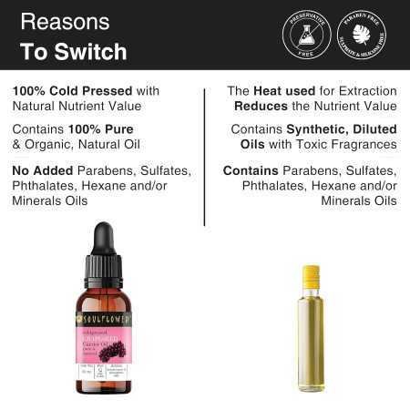 Soulflower Rosemary Lavender Hair Oil For Healthy Hair, Scalp Nourishment, Hair Growth - 100% Pure & Natural Undiluted Cold