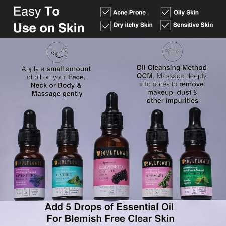 Soulflower Rosemary Lavender Hair Oil For Healthy Hair, Scalp Nourishment, Hair Growth - 100% Pure & Natural Undiluted Cold