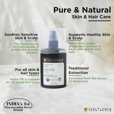 Soulflower Rosemary Lavender Hair Oil For Healthy Hair, Scalp Nourishment, Hair Growth - 100% Pure & Natural Undiluted Cold