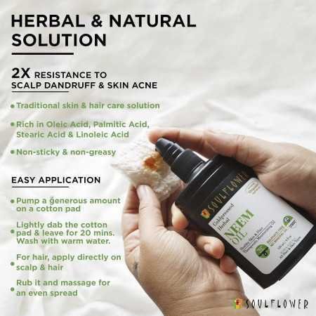 Soulflower Rosemary Lavender Hair Oil For Healthy Hair, Scalp Nourishment, Hair Growth - 100% Pure & Natural Undiluted Cold