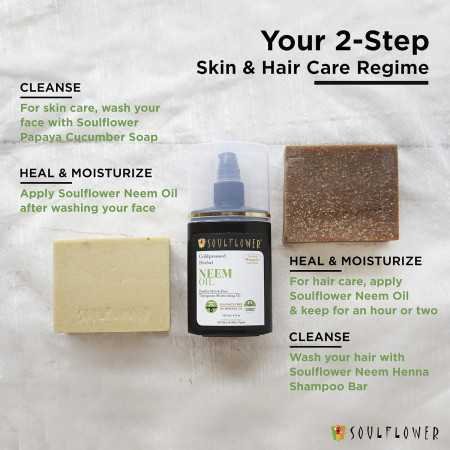 Soulflower Rosemary Lavender Hair Oil For Healthy Hair, Scalp Nourishment, Hair Growth - 100% Pure & Natural Undiluted Cold