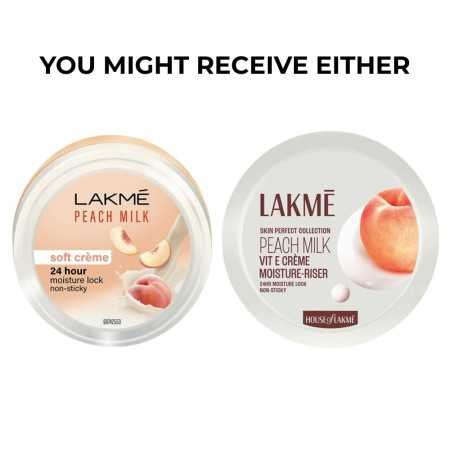 Lakme Peach Milk, Soft Creme Face Moisturizer, 100g, for Soft, Glowing Skin, with Vitamin E & Peach Milk Extract, 24Hr Moisture
