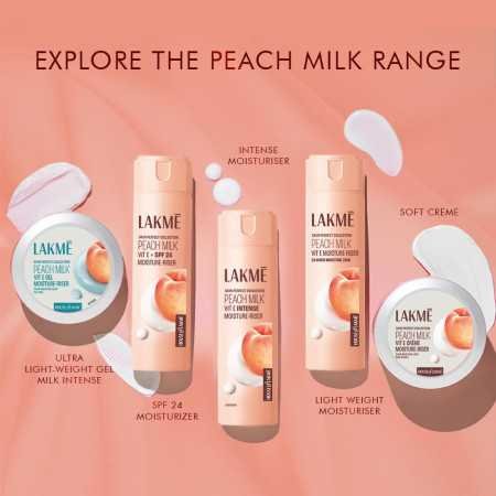 Lakme Peach Milk, Soft Creme Face Moisturizer, 100g, for Soft, Glowing Skin, with Vitamin E & Peach Milk Extract, 24Hr Moisture