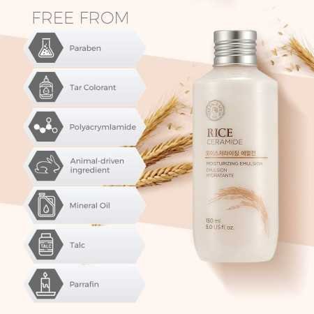 The Face Shop Rice&Ceramide Moisturizing Emulsion With Rice Extracts|Light Weight Emulsion|Locks Moisture For 12 Hours,For Soft
