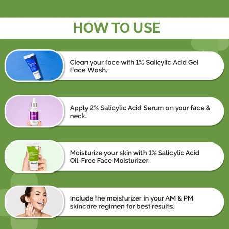 The Derma Co 1% Salicylic Acid Oil-Free Face Moisturizer with Oat Extract for Active Acne - 50g