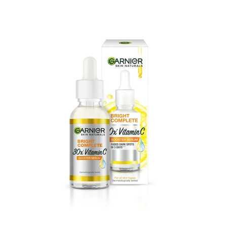 Garnier Skin Naturals, Bright Complete 30X Vitamin C Booster Face Serum, Increases Skin's Glow Instantly and Reduces Spots