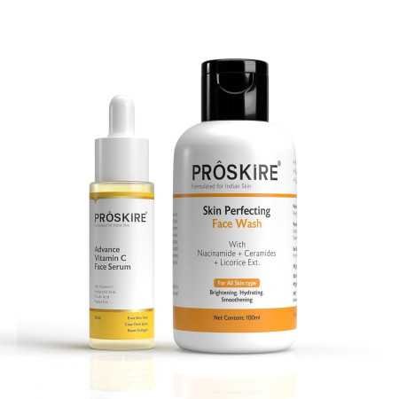 Proskire Advance Vitamin C Serum with Skin Perfecting Face Wash Combo Pack