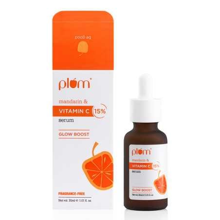 Plum 15% Vitamin C Face Serum For Glowing Skin | Non Irritating Formula | For Dull Skin | With Mandarin | Beginner Friendly, For
