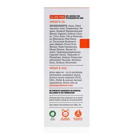 Plum 15% Vitamin C Face Serum For Glowing Skin | Non Irritating Formula | For Dull Skin | With Mandarin | Beginner Friendly, For