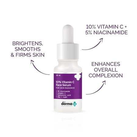 The Derma Co 10% Vitamin C Face Serum with Vitamin C, 5% Niacinamide & Hyaluronic Acid for Skin Radiance - 10ml