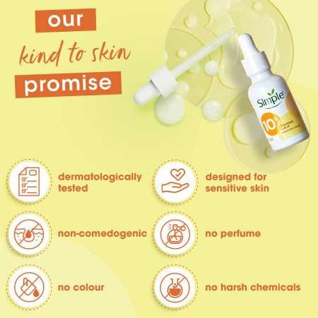 Simple Booster Serum With 10% Vitamin C+E+F 30ml | For Youthful Glowing Skin & Instant Visible Results | For All Skin Types