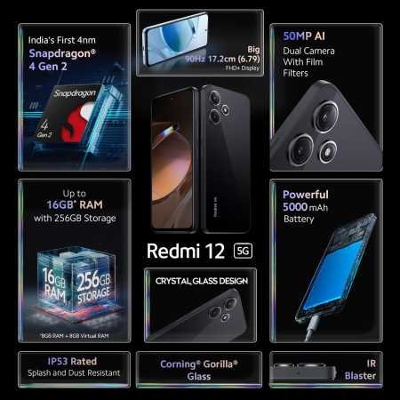 Redmi 12 5G Jade Black 8GB RAM 256GB ROM