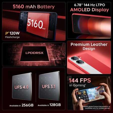 iQOO Neo9 Pro 5G (Fiery Red, 8GB RAM, 128GB Storage) | Snapdragon 8 Gen 2 Processor | Supercomputing Chip Q1 | Flagship Level