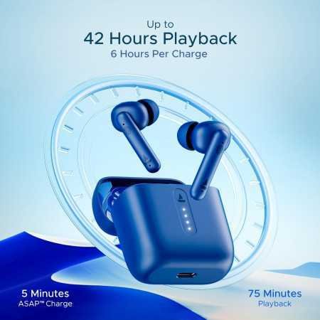 boAt Airdopes 141 Bluetooth Truly Wireless in Ear Ear Buds w/ 42H Playtime,Low Latency Mode for Gaming, ENx Tech, IWP, IPX4