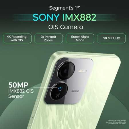 iQOO Z9 5G (Brushed Green, 8GB RAM, 128GB Storage) | Dimensity 7200 5G Processor | Sony IMX882 OIS Camera | 120Hz AMOLED with