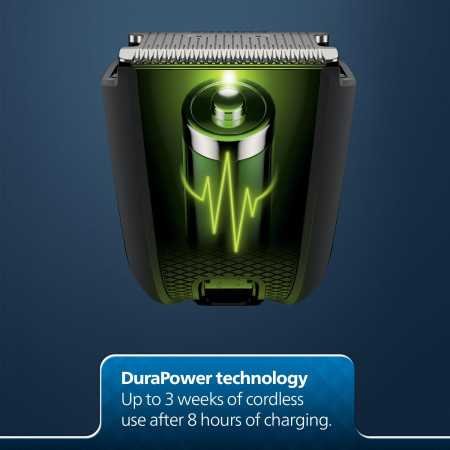Philips Battery Powered SkinProtect Beard Trimmer for Men - Lasts 4x Longer, DuraPower Technology, Cordless Rechargeable with