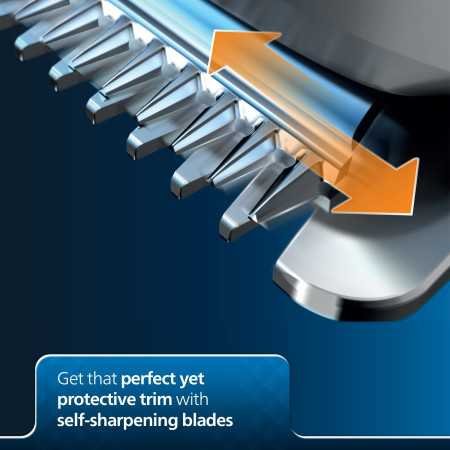 Philips Battery Powered SkinProtect Beard Trimmer for Men - Lasts 4x Longer, DuraPower Technology, Cordless Rechargeable with