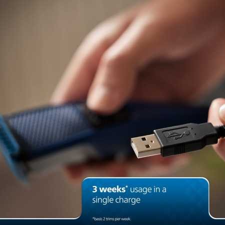 Philips Battery Powered SkinProtect Beard Trimmer for Men - Lasts 4x Longer, DuraPower Technology, Cordless Rechargeable with