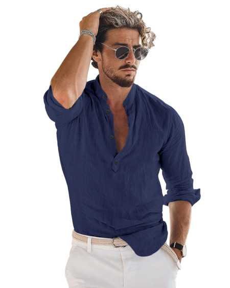 Bellstone Men Solid Cotton Blend Straight Kurta Shirt