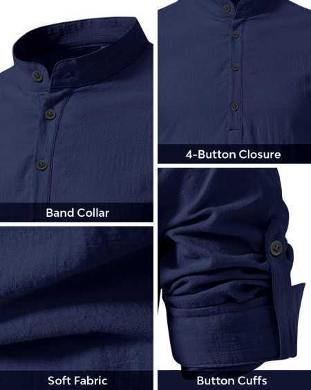 Bellstone Men Solid Cotton Blend Straight Kurta Shirt