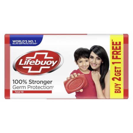 Lifebuoy Total 10 Germ Protection Bathing Soap Bar 125 g (Combo Pack of 7)|| Protects Against Viruses and Germs - Combo Offer