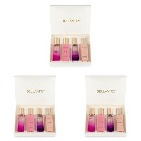 Bella Vita Luxury Woman Eau De Parfum Gift Set 4x20 ml for Women with Date, Senorita, Glam, Rose Perfume|Floral, Fruity Long Bella Vita Luxury Woman Eau De Parfum Gift Set 4x20 ml for Women with Date, Senorita, Glam, Rose Perfume|Floral, Fruity Long